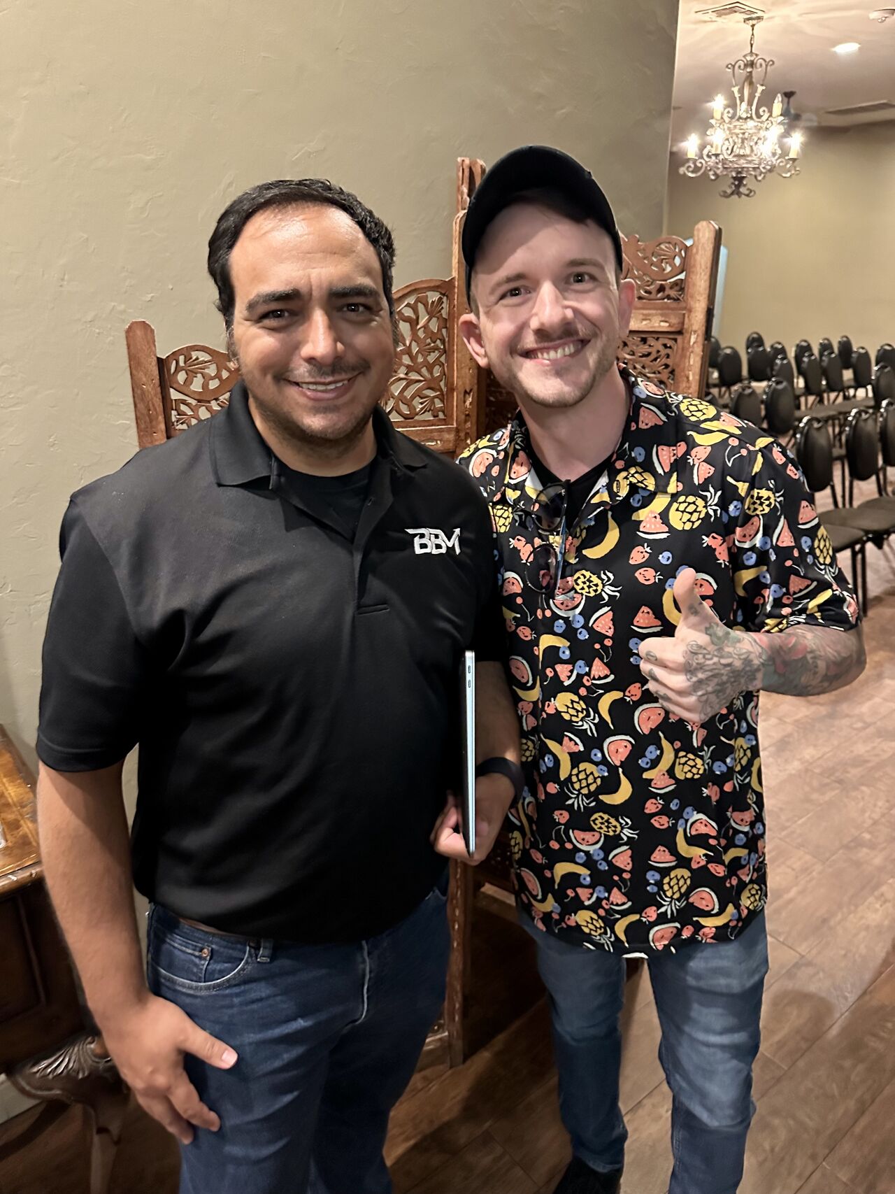Cash Colligan meeting on-site with a client
